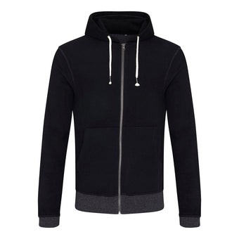 Contrast Zipped Recycled Cotton Hoodie