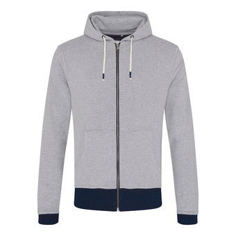 Contrast Zipped Recycled Cotton Hoodie