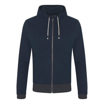 Contrast Zipped Recycled Cotton Hoodie
