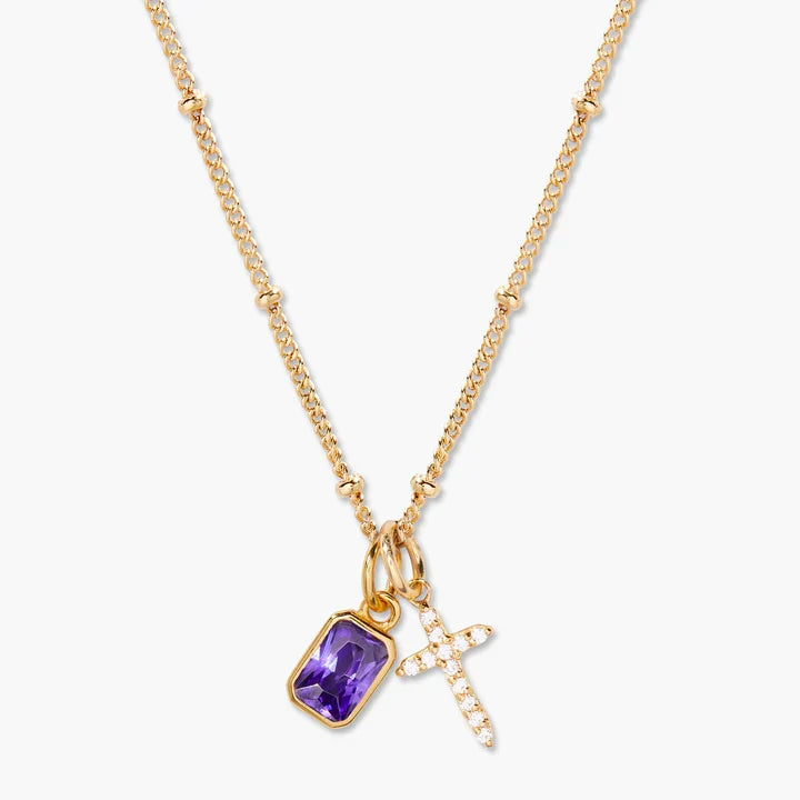 Savaé Design Birthstone Cross Pendant Necklace