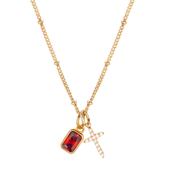 Savaé Design Birthstone Cross Pendant Necklace