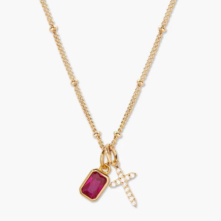 Savaé Design Birthstone Cross Pendant Necklace