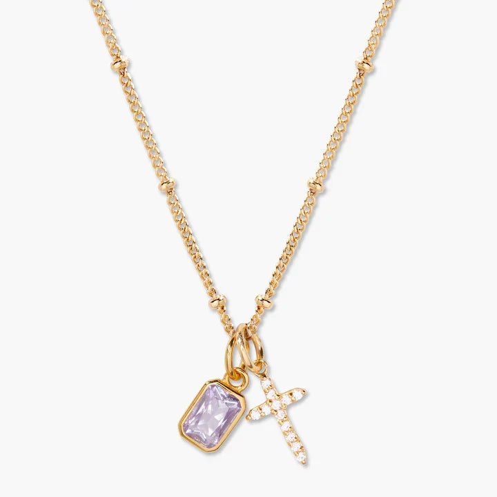 Savaé Design Birthstone Cross Pendant Necklace
