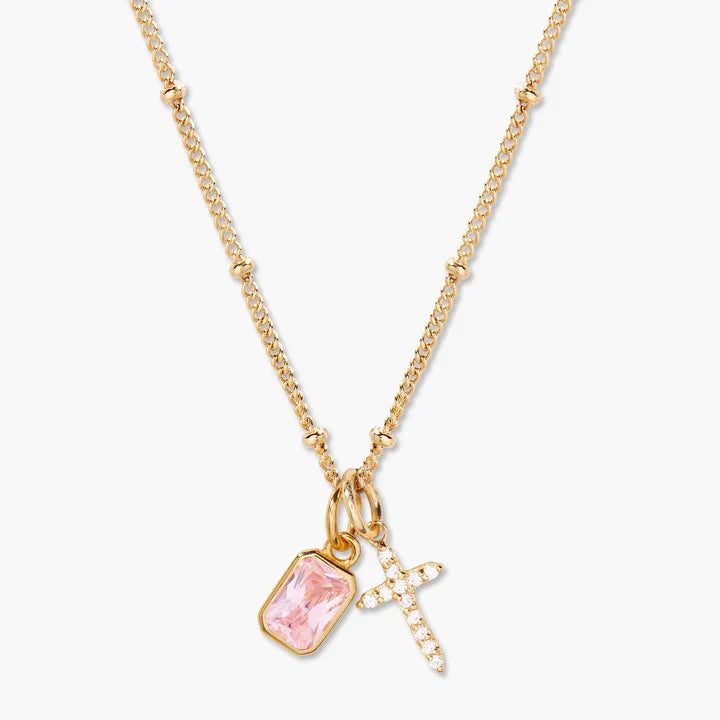 Savaé Design Birthstone Cross Pendant Necklace