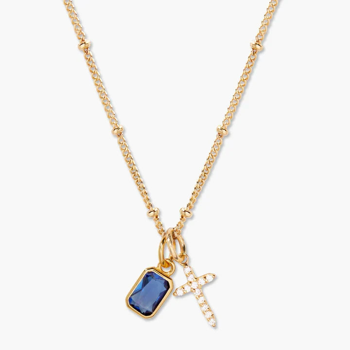 Savaé Design Birthstone Cross Pendant Necklace