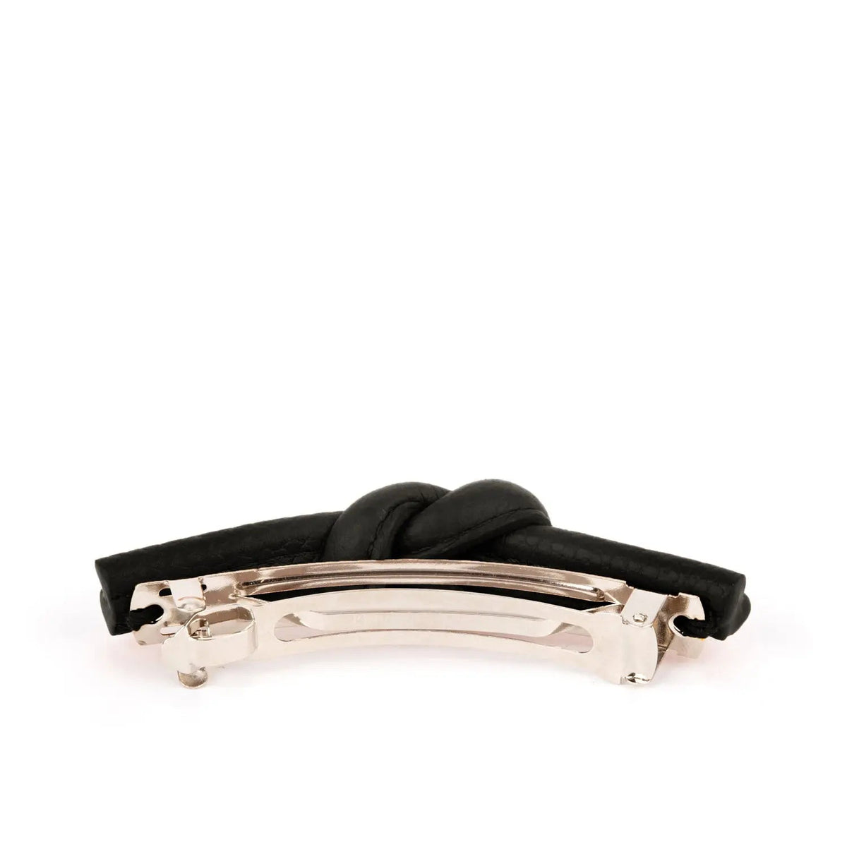 Esin Akan Charlotte Leather Knot Hair Barrette in Black