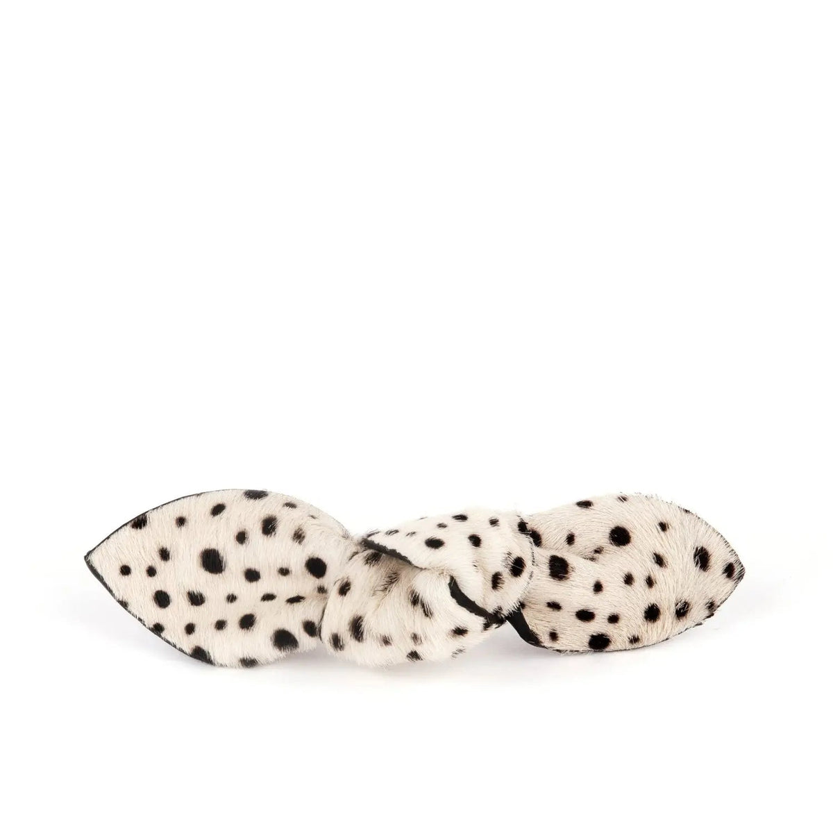 Esin Akan Charlotte Leather Knot Hair Barrette in Cheetah Print