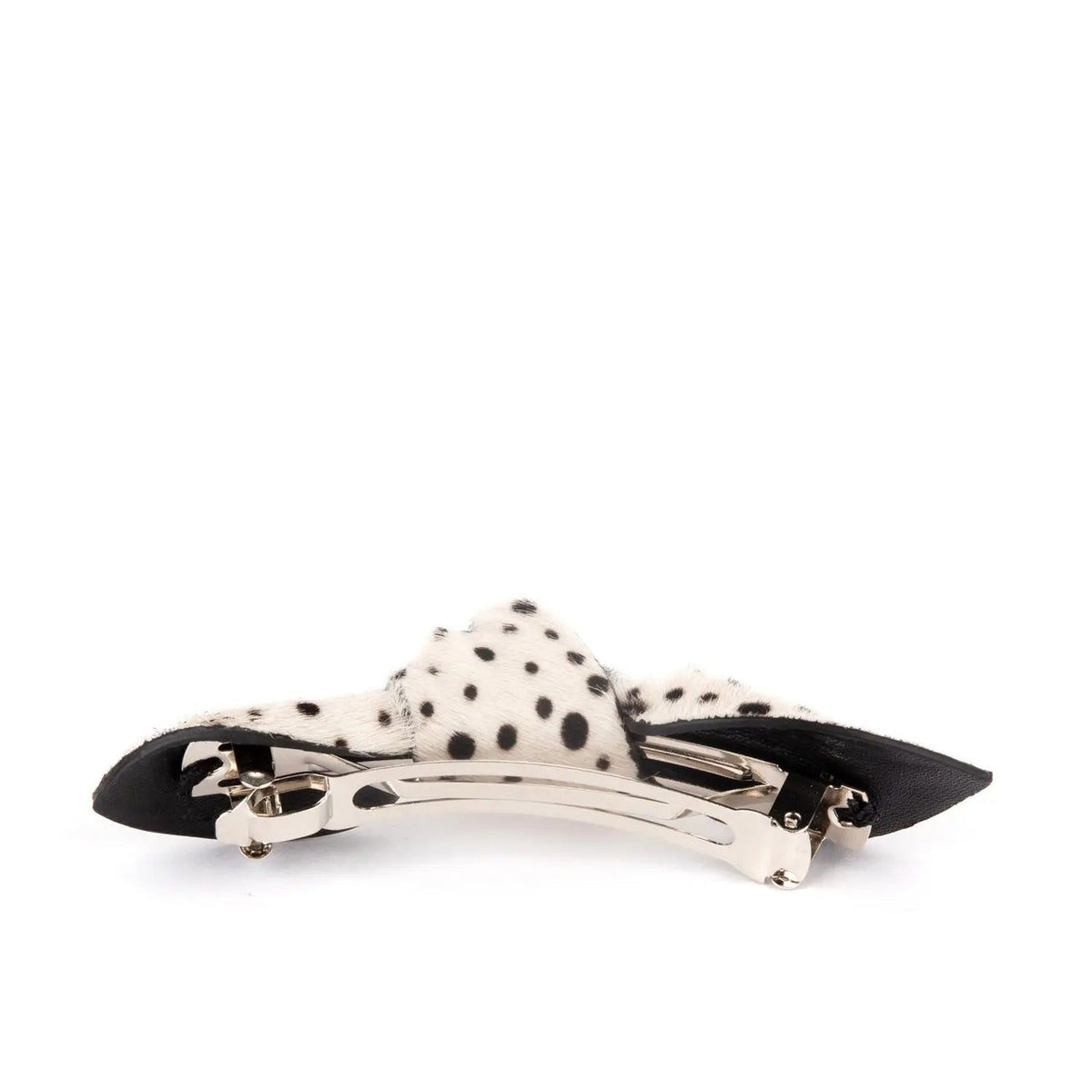 Esin Akan Charlotte Leather Knot Hair Barrette in Cheetah Print