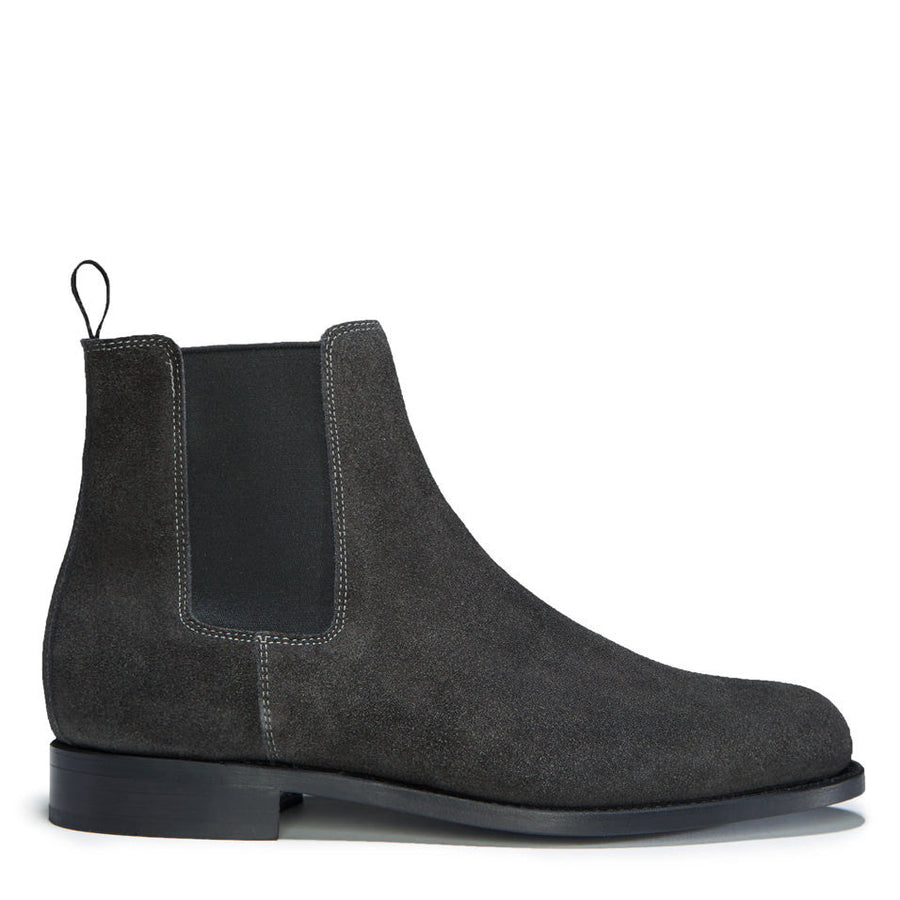 Hugs & Co. Slate Grey Suede Chelsea Boots with Goodyear Welted Leather Sole for Men