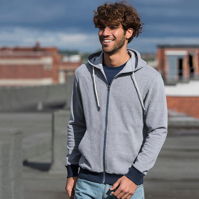 Contrast Zipped Recycled Cotton Hoodie