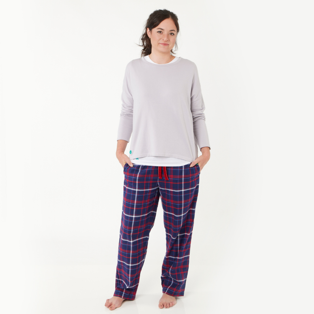 Loungers Women's Organic Brushed Cotton Red Panda Trousers