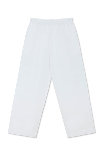 Má + Lin Maya Wide-Leg Linen Trousers in White