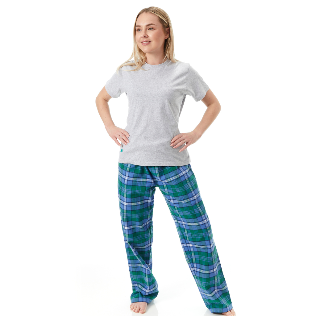 Loungers Children's Organic Brushed Cotton Green Sea Turtle Trousers