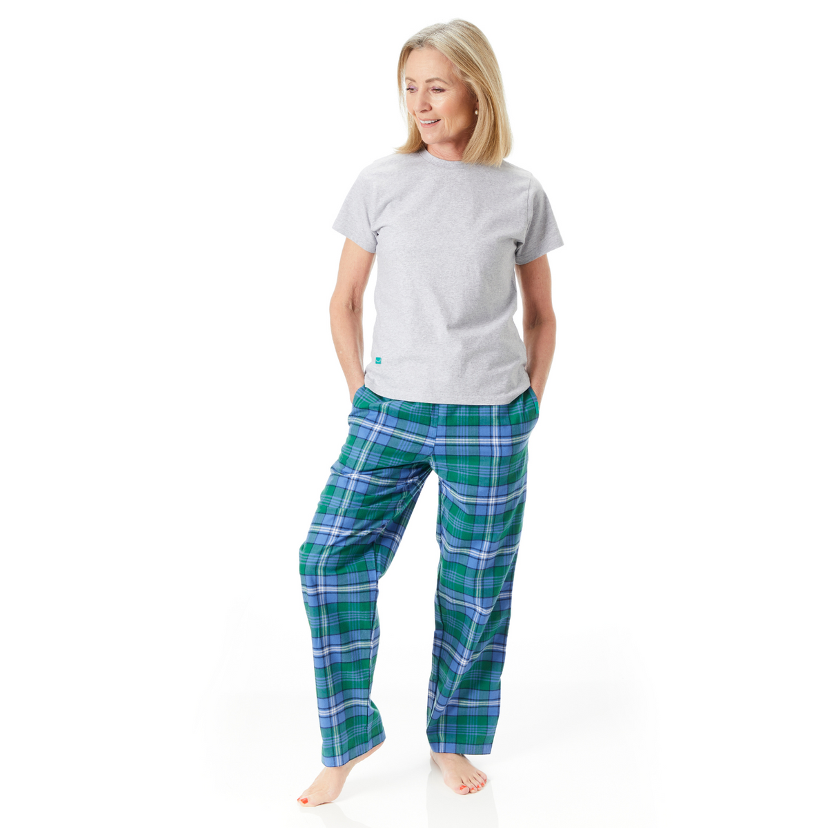 Loungers Organic Brushed Cotton Green Sea Turtle Trousers
