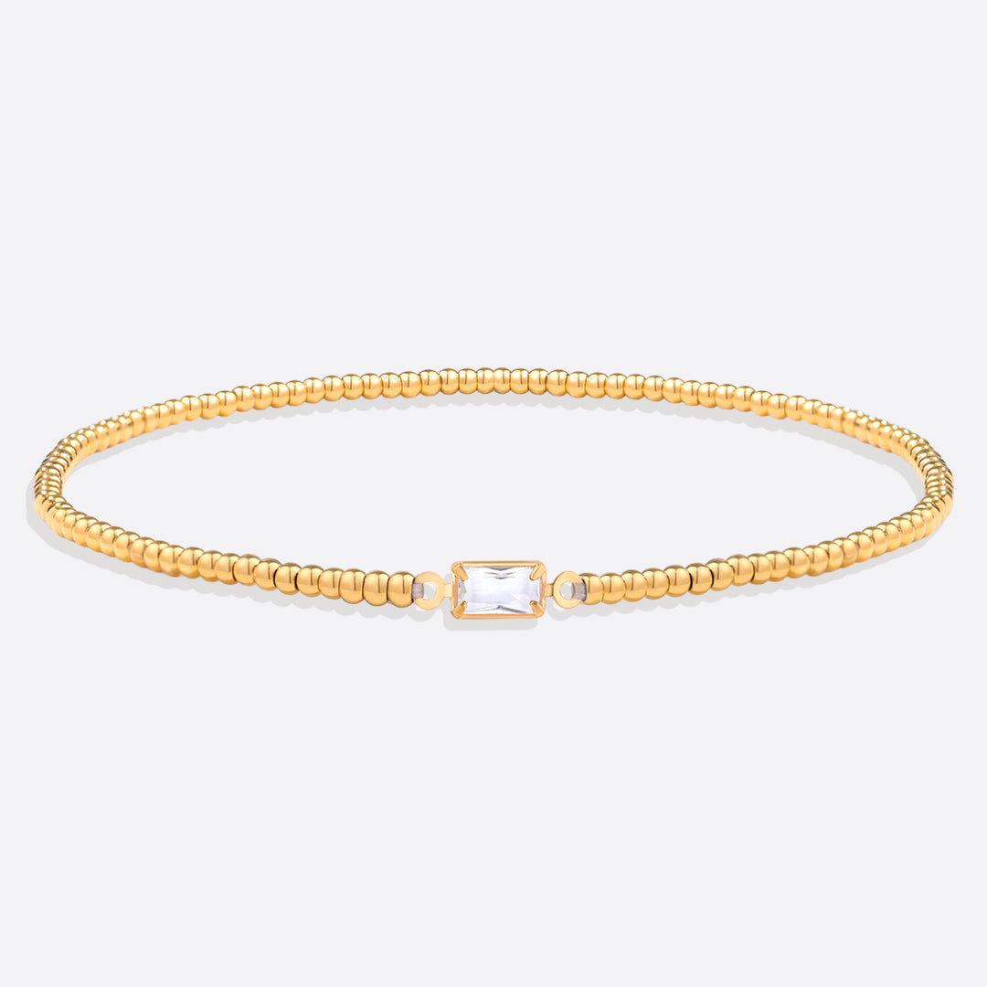 Savaé Design Gold Beaded Birthstone Bracelet