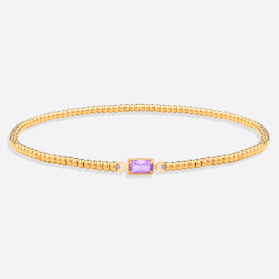 Savaé Design Gold Beaded Birthstone Bracelet