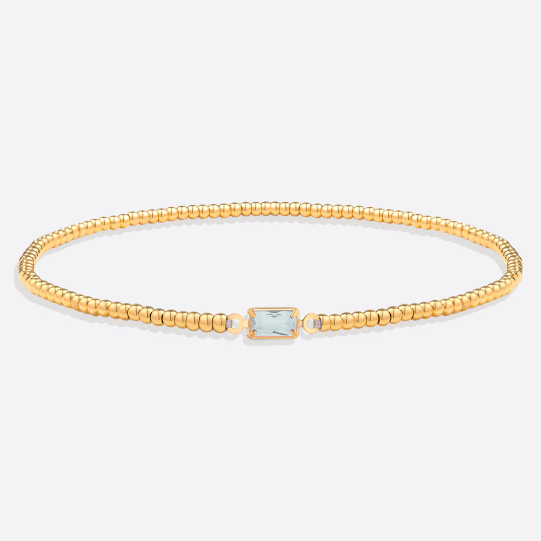 Savaé Design Gold Beaded Birthstone Bracelet