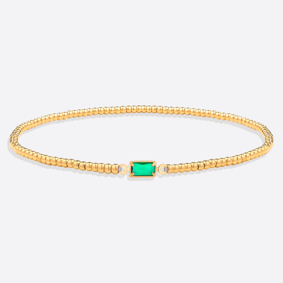 Savaé Design Gold Beaded Birthstone Bracelet