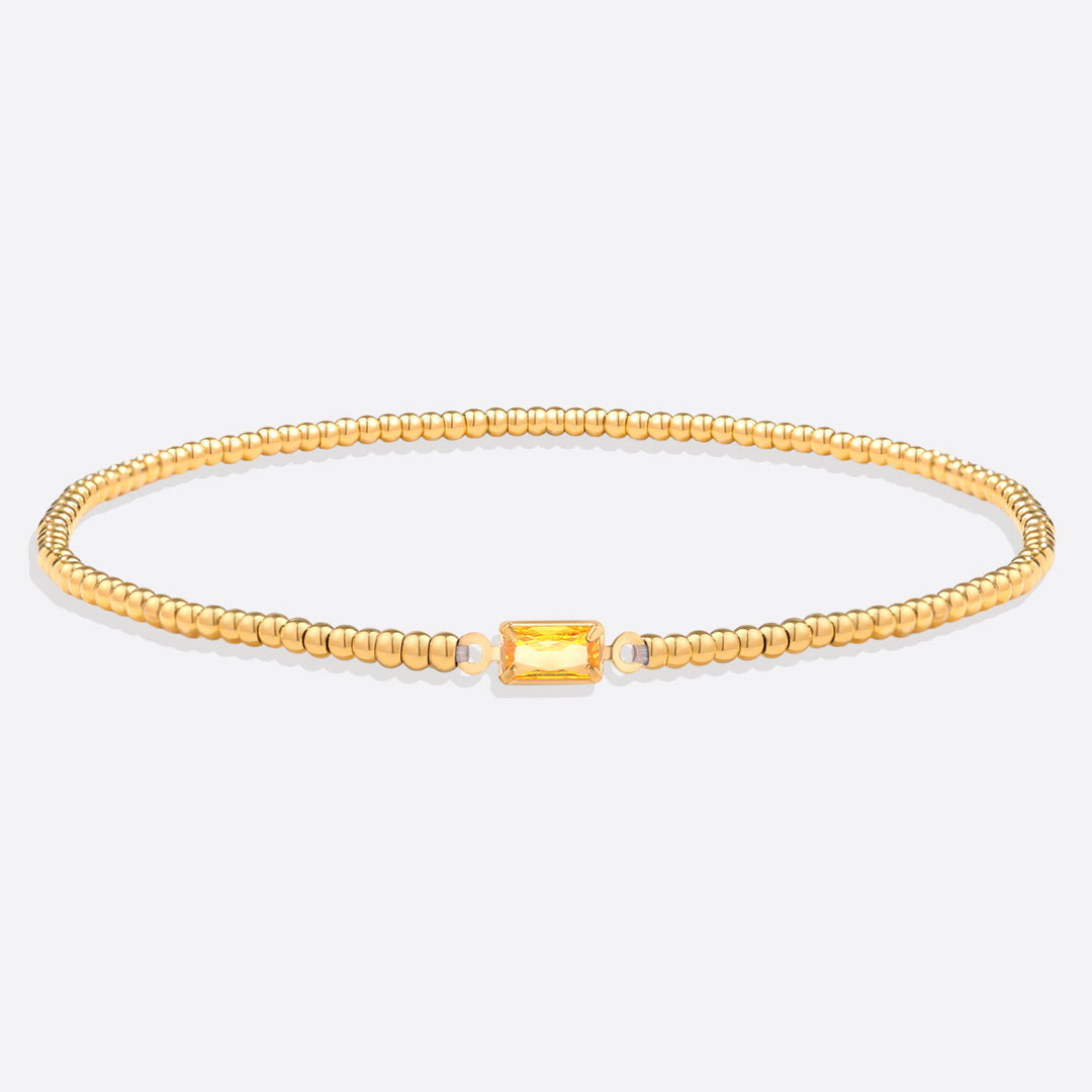 Savaé Design Gold Beaded Birthstone Bracelet