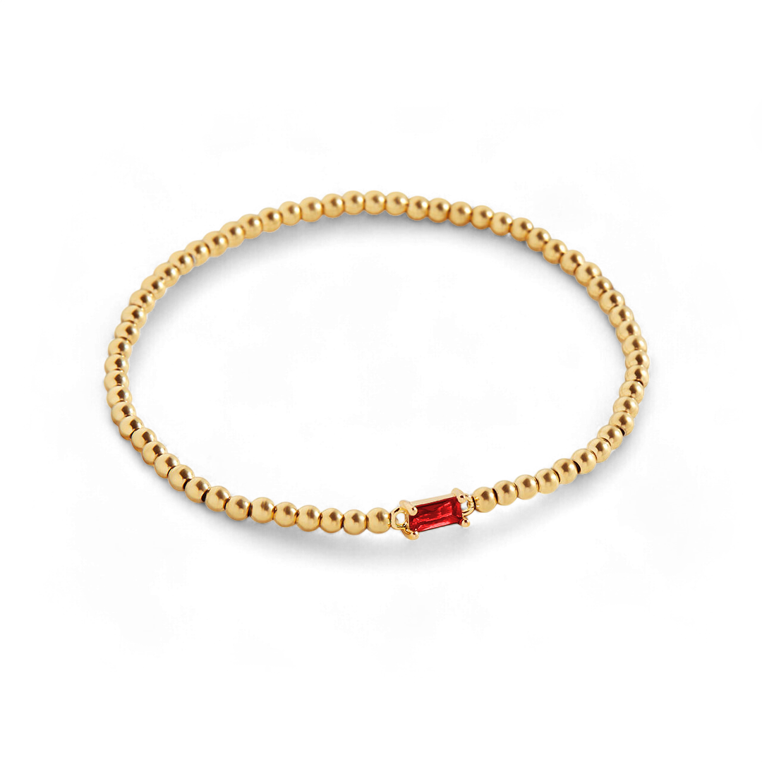 Savaé Design Gold Beaded Birthstone Bracelet