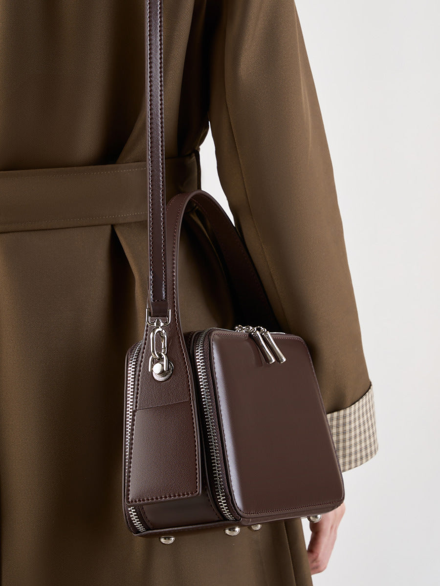 The Rose Ember Genuine Leather Crossbody Hobo Bag