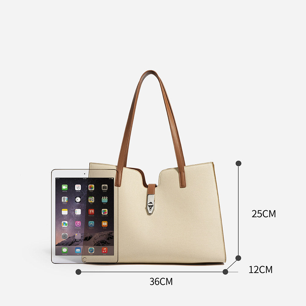 The Haven Bend Structured Genuine Leather Tote Bag