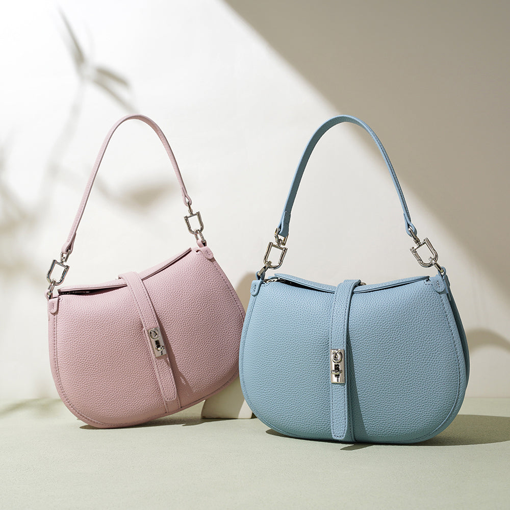 The Horizon Lullaby Half-Moon Bag in Genuine Leather