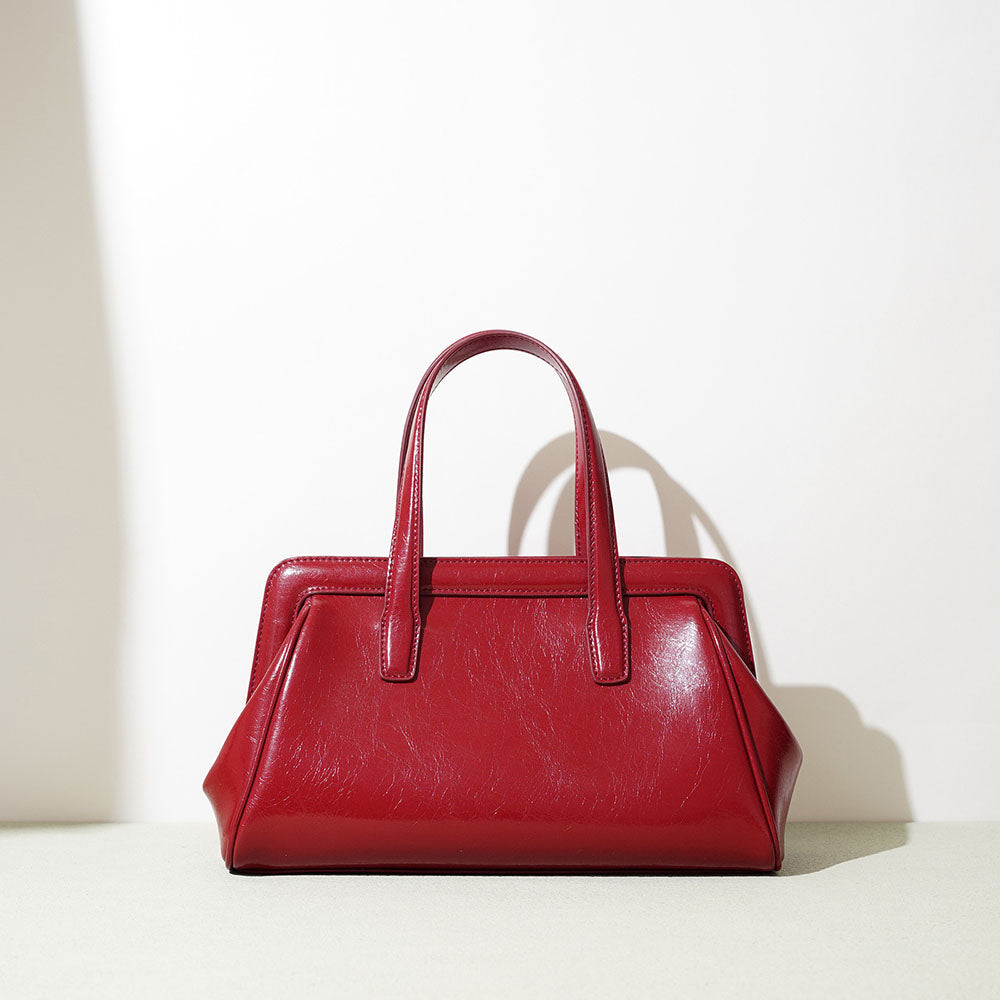 The Pearl Arc Structured Leather Satchel Bag