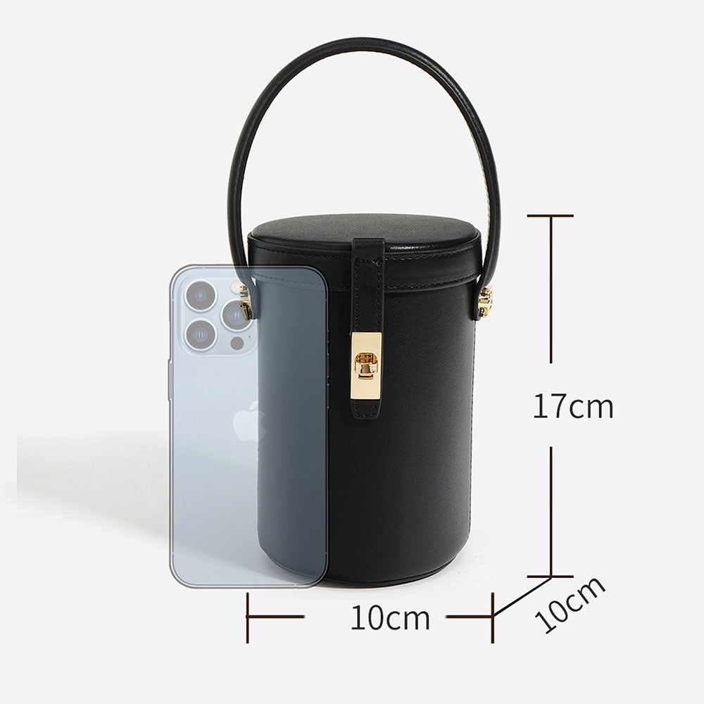 The Whisper Bucket Genuine Leather Cylindrical Crossbody Bag