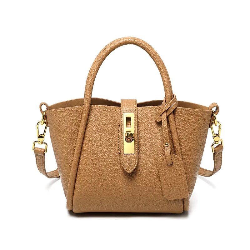 The Serene Arc Genuine Leather Shoulder Tote Bag