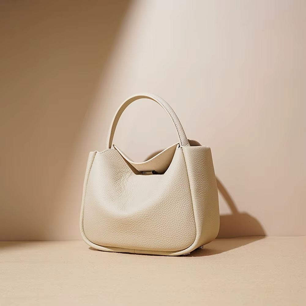 The Aura Tote Pebbled Leather Shoulder Bag