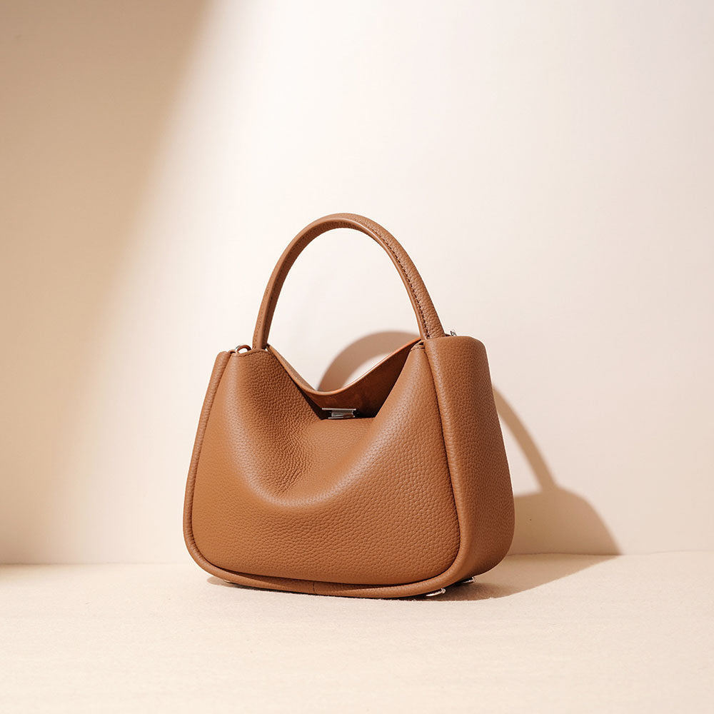 The Aura Tote Pebbled Leather Shoulder Bag