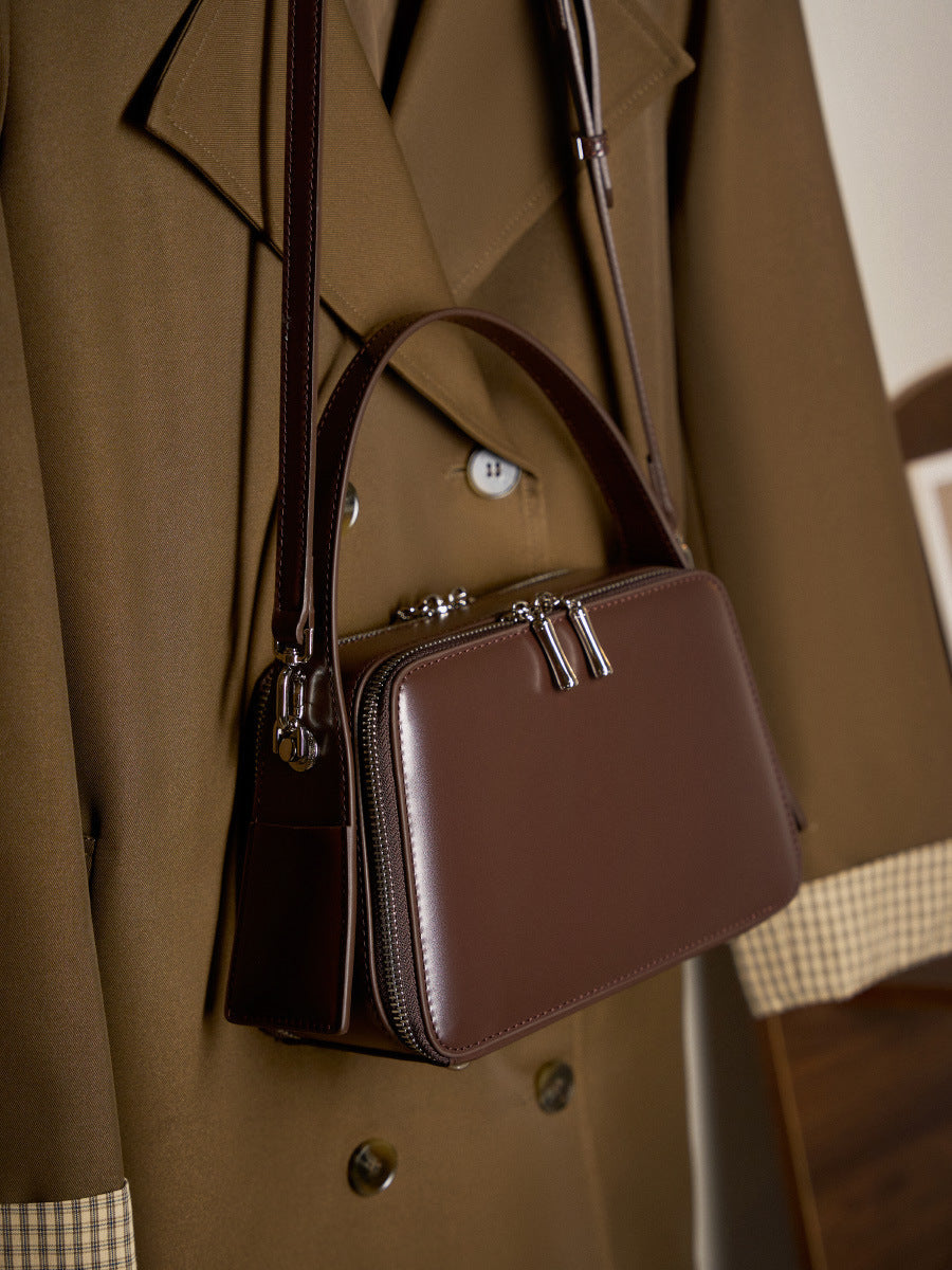 The Rose Ember Genuine Leather Crossbody Hobo Bag