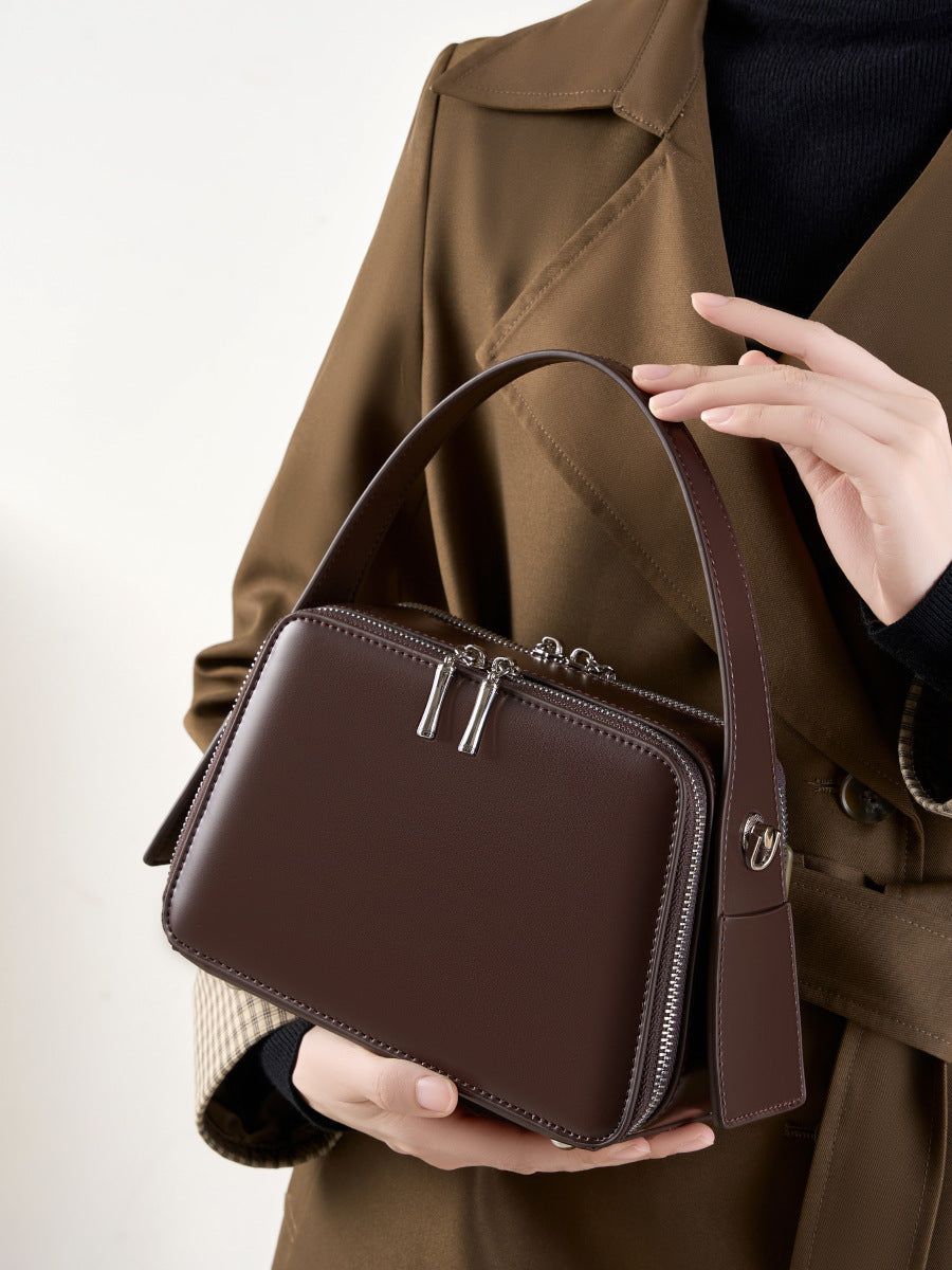The Rose Ember Genuine Leather Crossbody Hobo Bag
