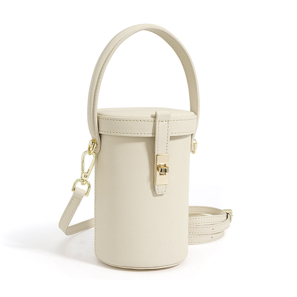 The Whisper Bucket Genuine Leather Cylindrical Crossbody Bag