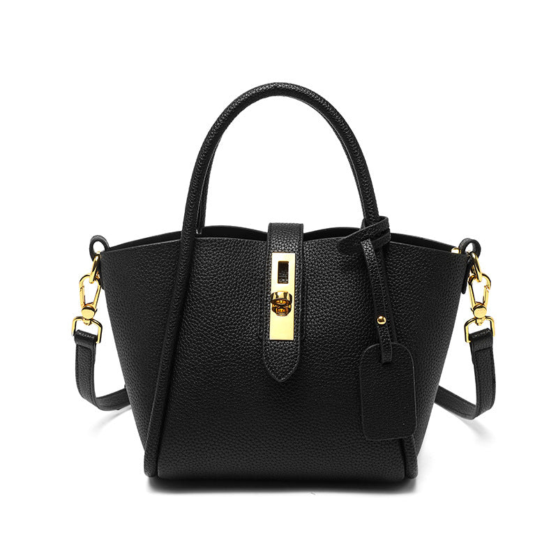 The Serene Arc Genuine Leather Shoulder Tote Bag