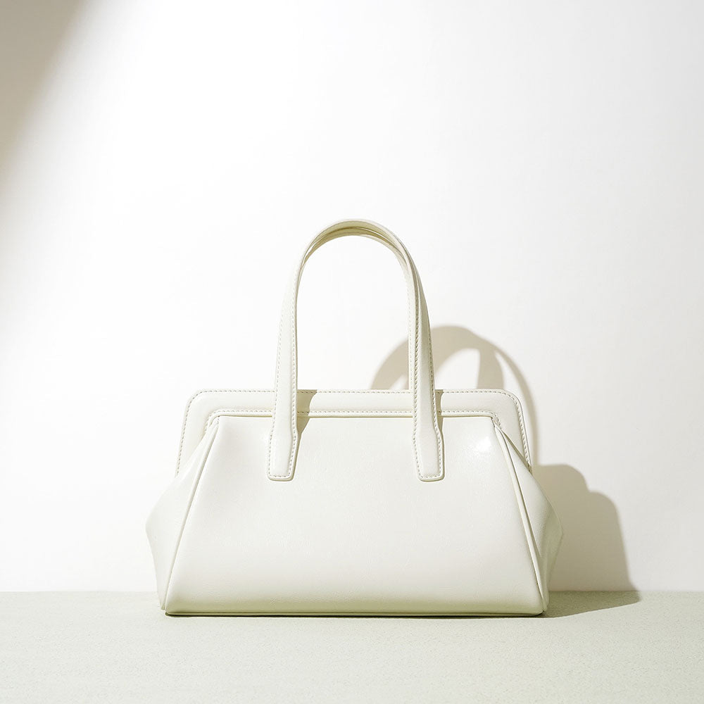 The Pearl Arc Structured Leather Satchel Bag