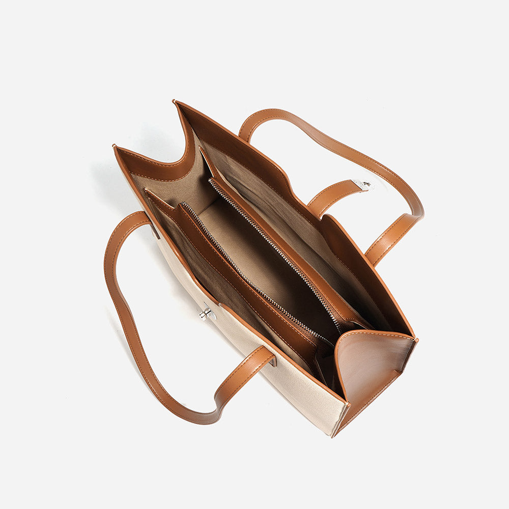 The Haven Bend Structured Genuine Leather Tote Bag