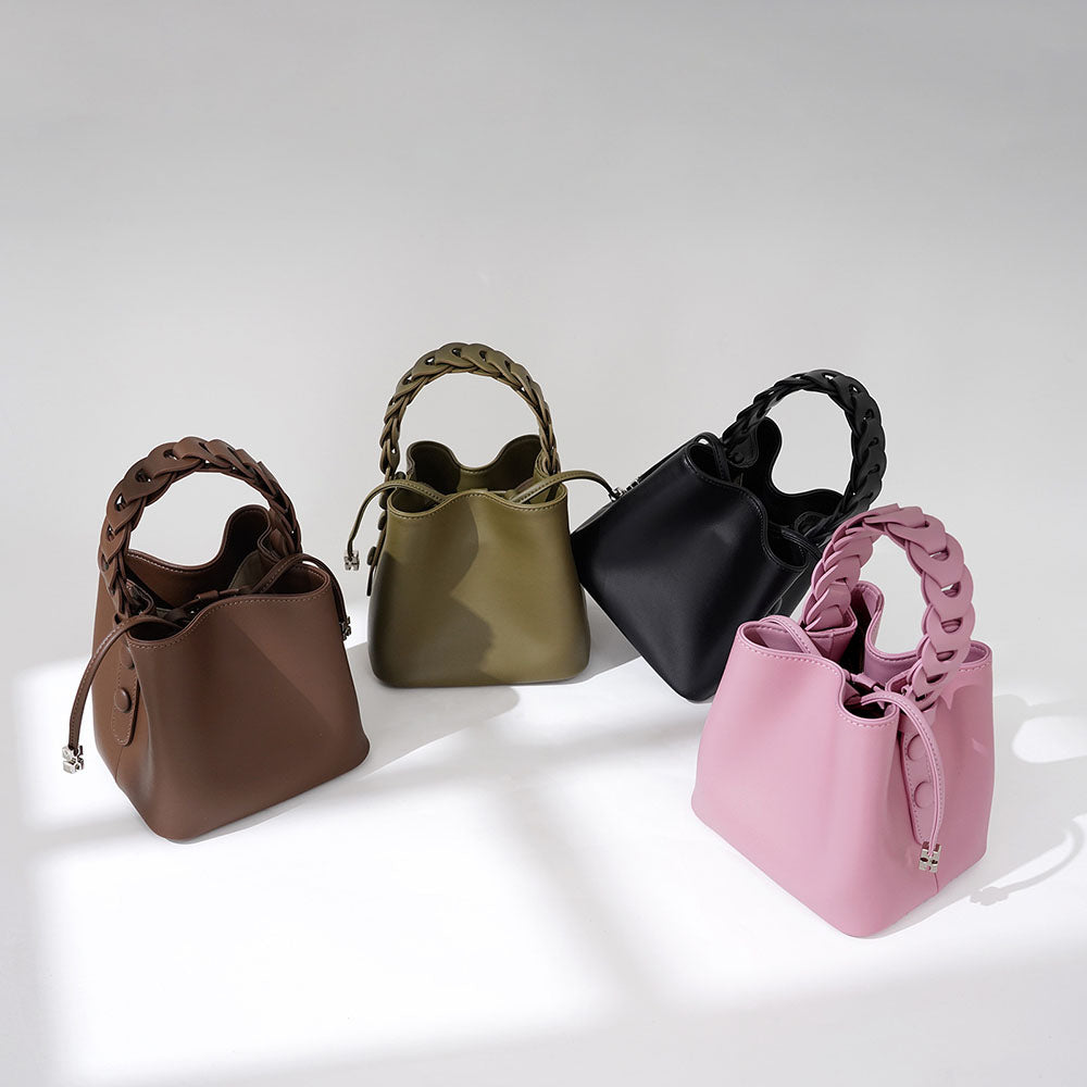 The Celestial Sigh Genuine Leather Bucket Bag