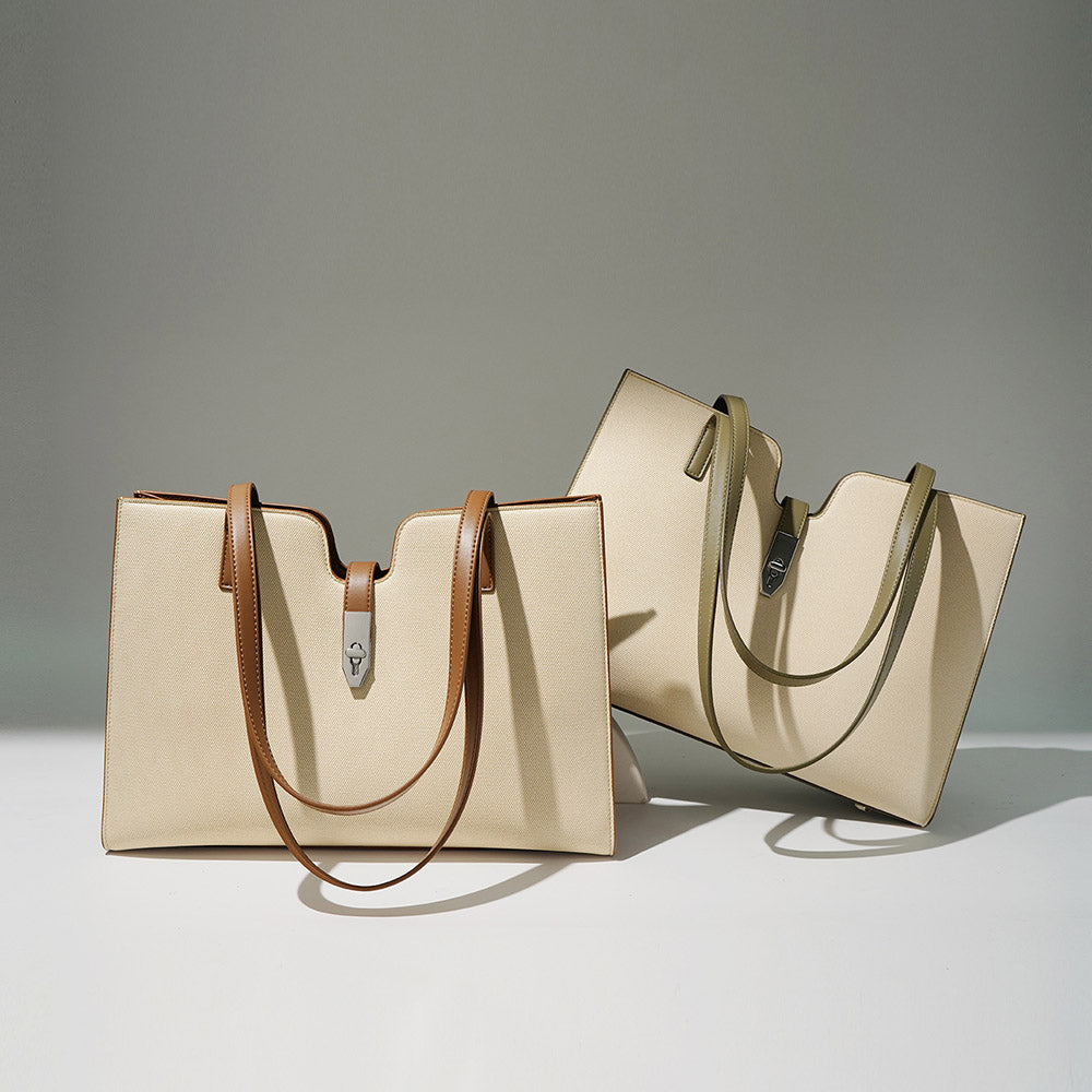 The Haven Bend Structured Genuine Leather Tote Bag