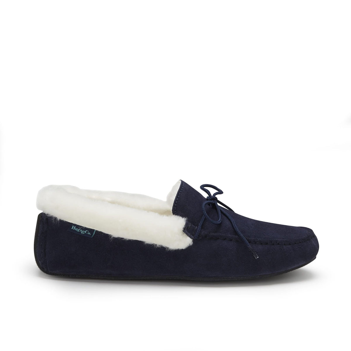 Hugs & Co. Men's Navy Blue Suede Sheepskin Slippers