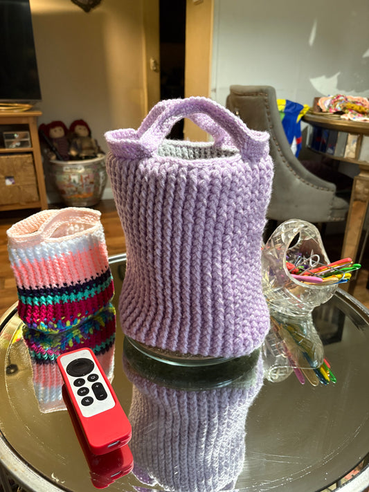 Bolso de mano de ganchillo hecho a mano – Lila