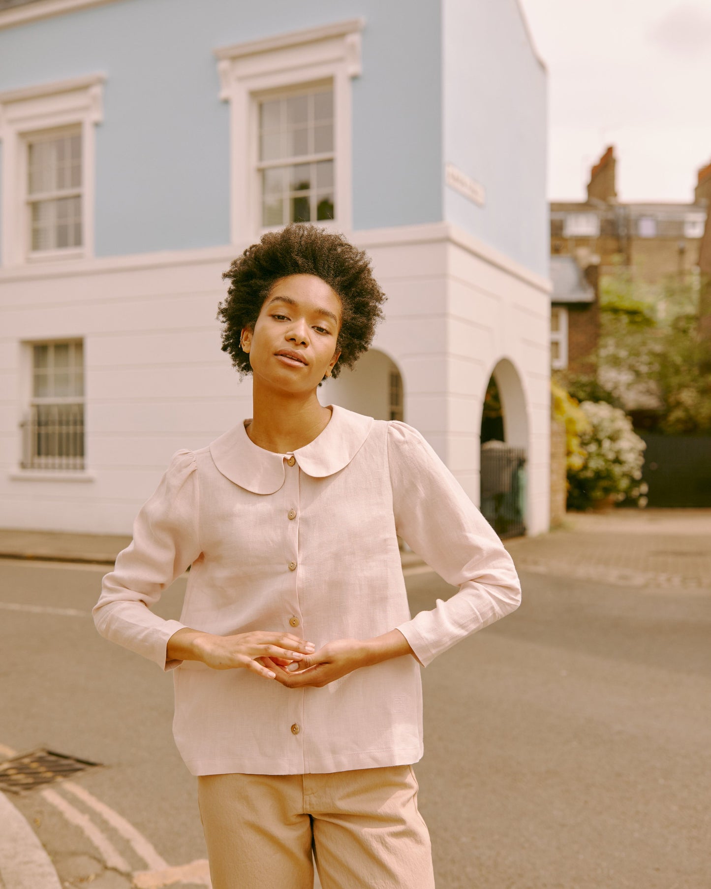 Claudine Linen Blouse  - Primrose