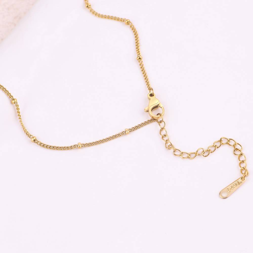 Savaé Design Mother of Pearl Heart Initial Necklace