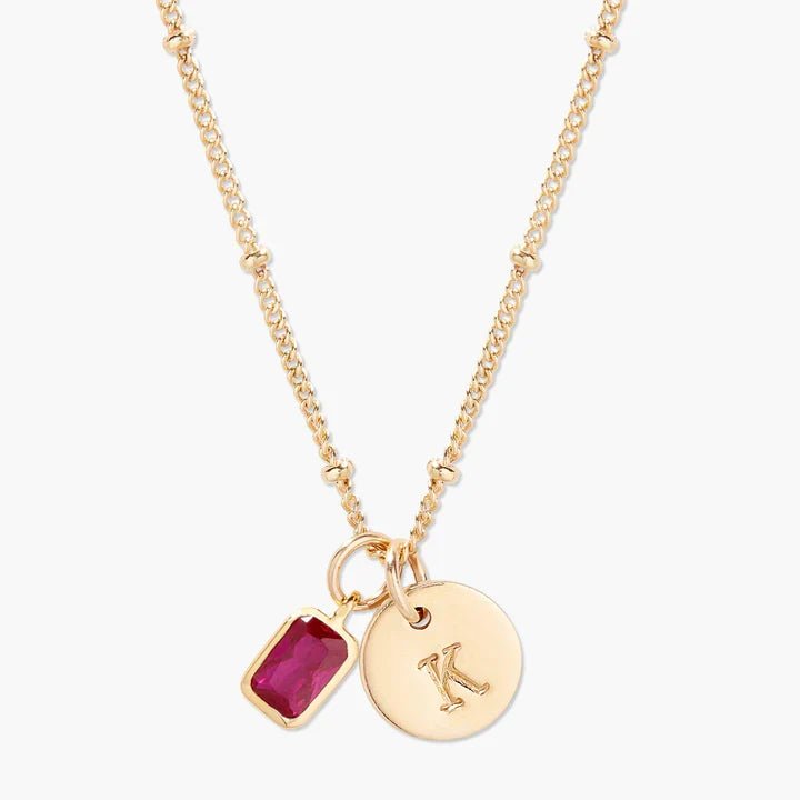 Savaé Design Birthstone Initial Pendant Necklace