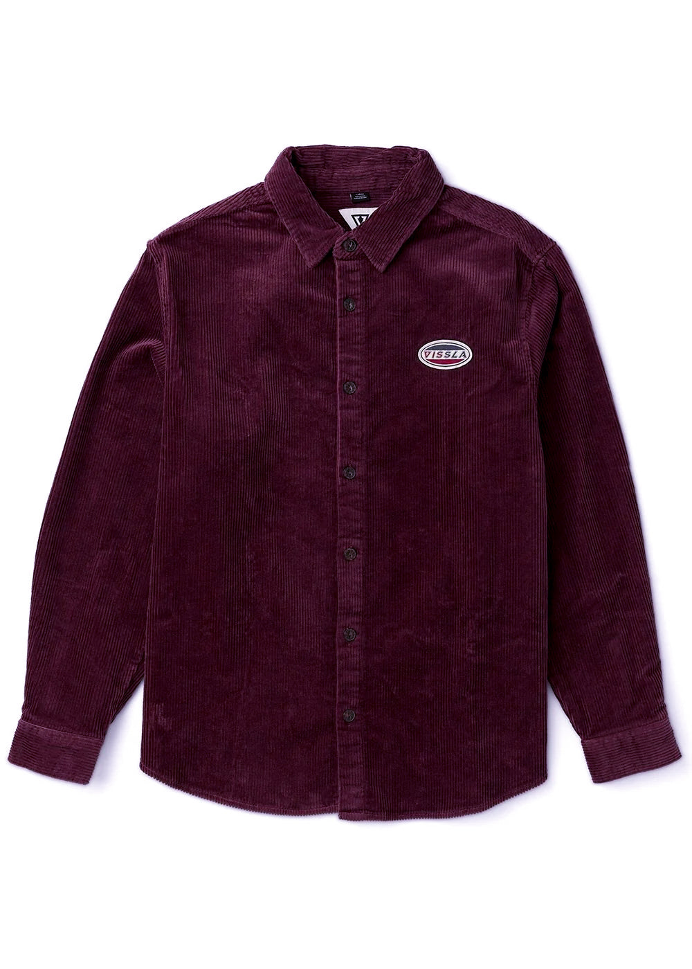 Vissla Blinker Organic Cotton Corduroy Shirt for Men in Burgundy and Bronze