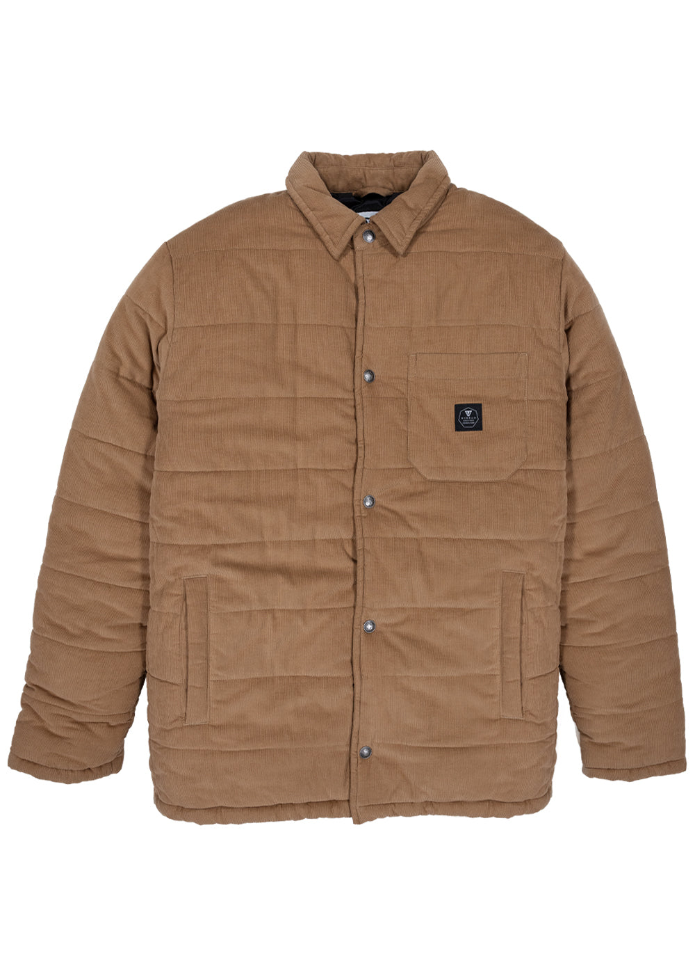 Vissla Paxon Organic Corduroy Puffer Jacket in Dark Sand for Men