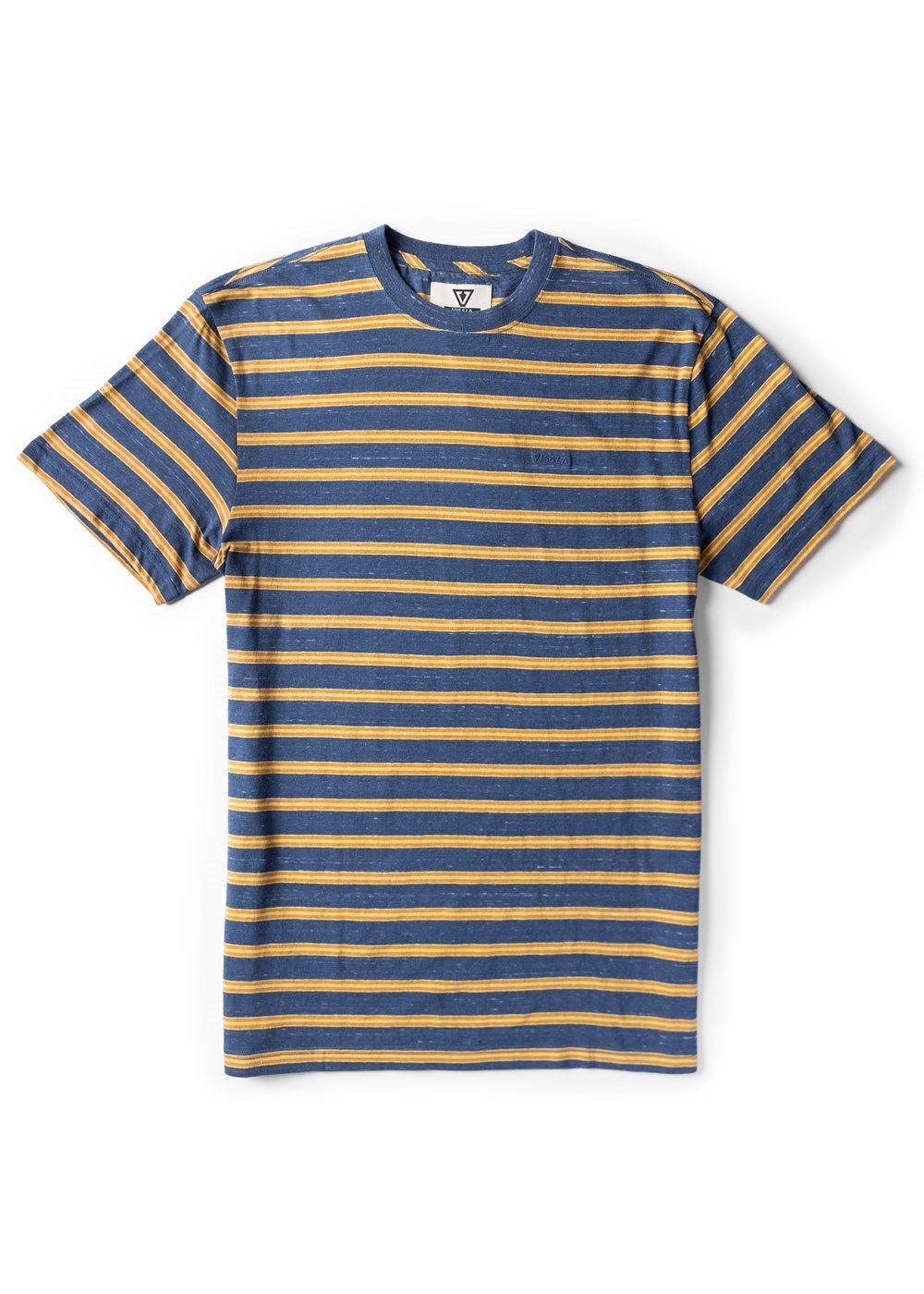 Vissla Porter Yarn-Dyed Striped T-Shirt in Dark Denim for Men
