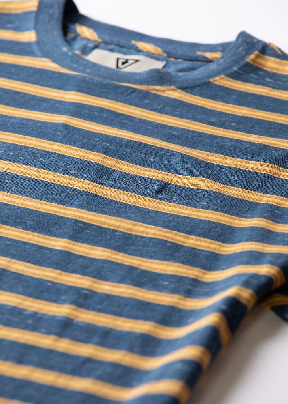 Vissla Porter Yarn-Dyed Striped T-Shirt in Dark Denim for Men