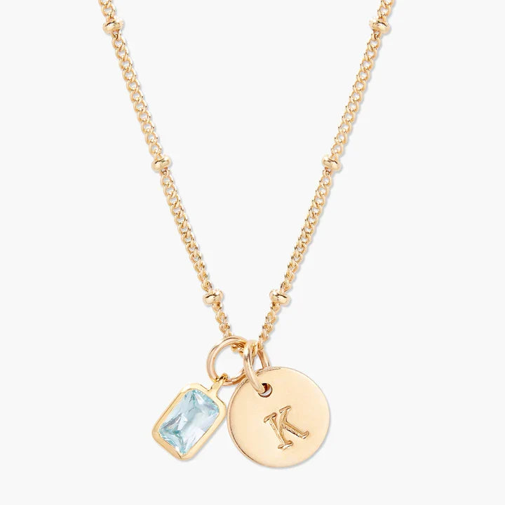Savaé Design Birthstone Initial Pendant Necklace